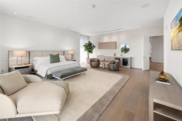 bedroom featuring wood-type flooring