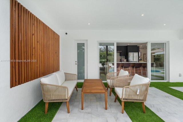 view of patio / terrace featuring an outdoor living space