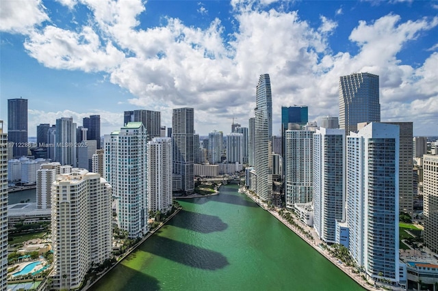 view of city featuring a water view