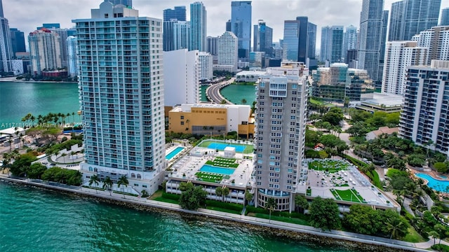 view of city featuring a water view