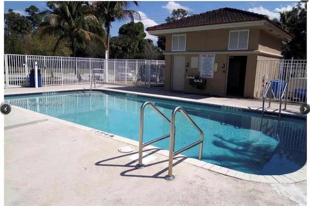 view of pool featuring a patio area