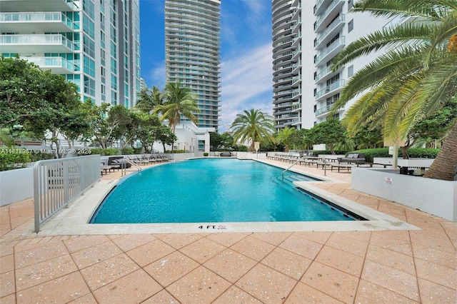 view of pool with a patio area