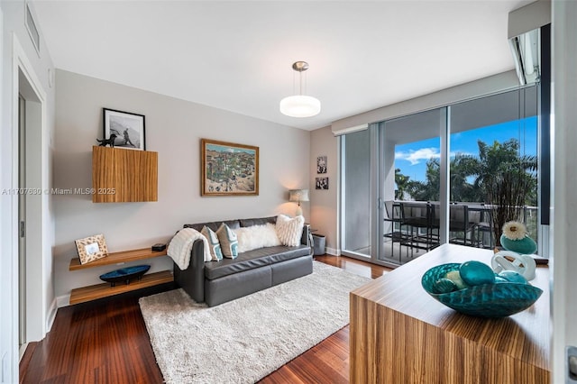 living room featuring hardwood / wood-style flooring