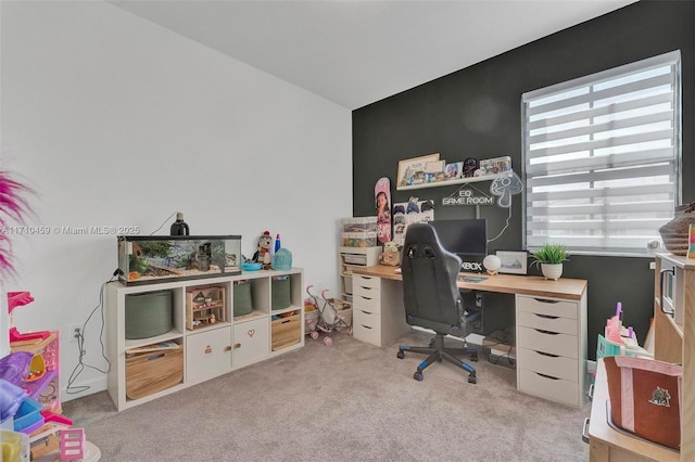 view of carpeted office