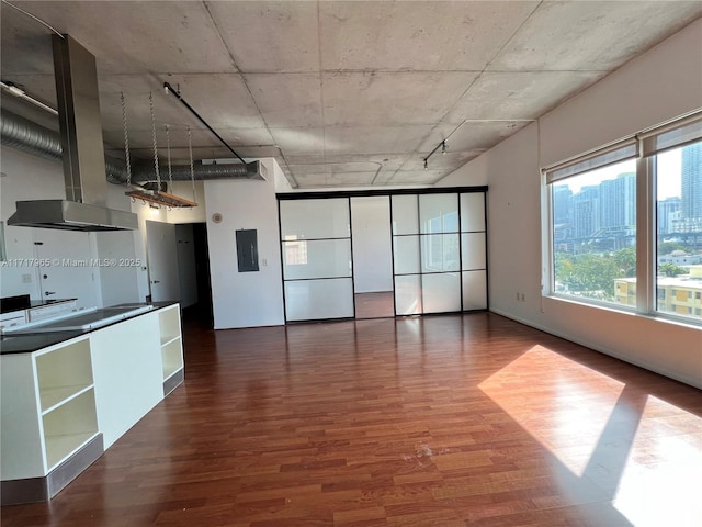 kitchen featuring hardwood / wood-style floors and electric panel