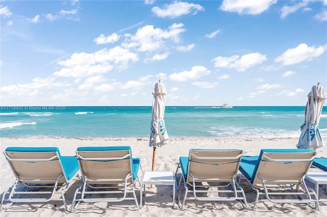 water view featuring a beach view