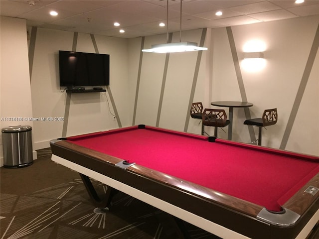 recreation room with billiards