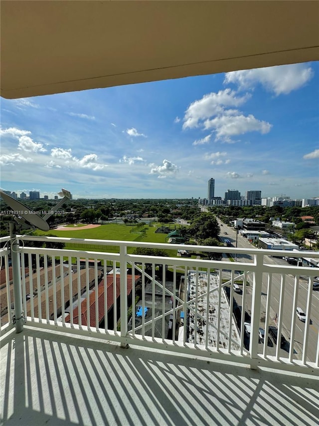 balcony with a city view