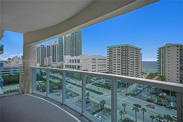 balcony with a water view