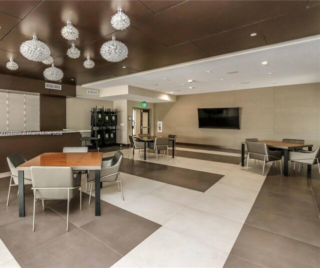 20355 NE 34th Ct Unit 1828, Aventura, FL 33180 - dining room with tile patterned floors, visible vents, and recessed lighting