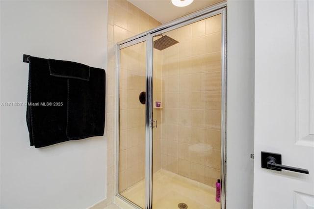 bathroom featuring walk in shower