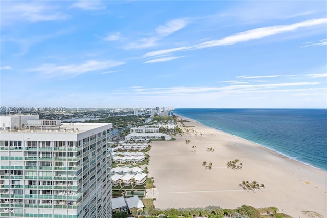 property view of water with a beach view