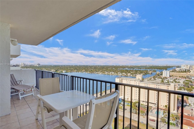 balcony with a water view