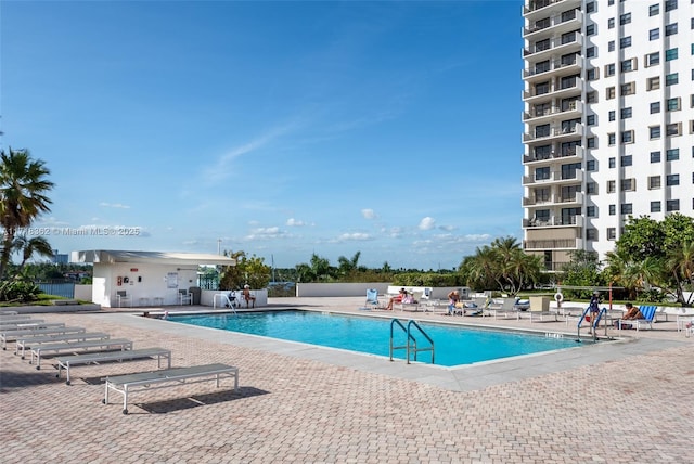 view of pool with a patio