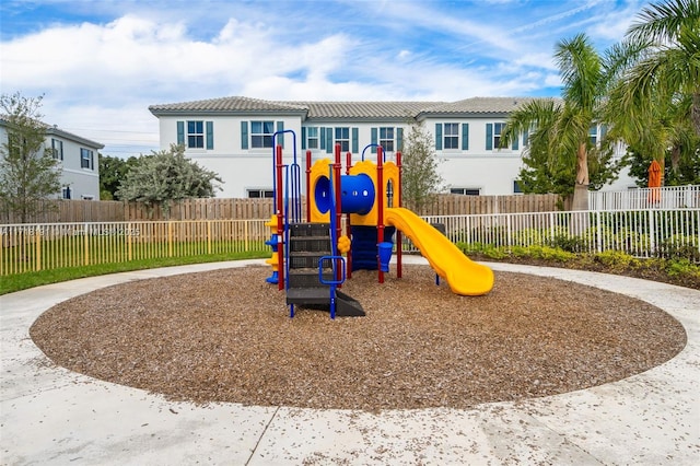 communal playground with fence