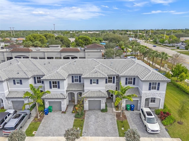 aerial view with a residential view