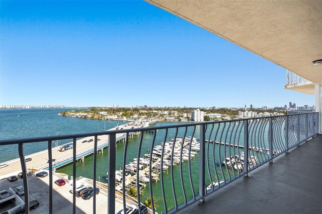 balcony with a water view