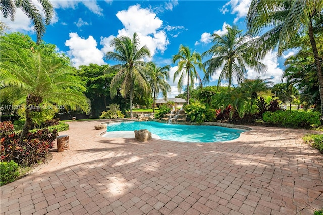 view of pool with a patio area