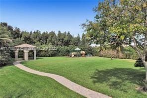 view of yard featuring a gazebo