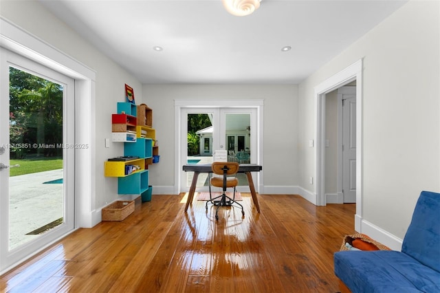 interior space with wood-type flooring