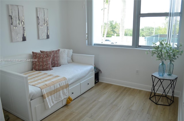 bedroom featuring light hardwood / wood-style flooring