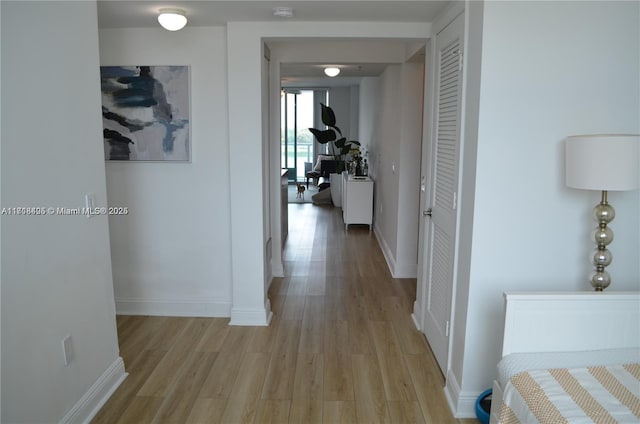 hall featuring light hardwood / wood-style flooring