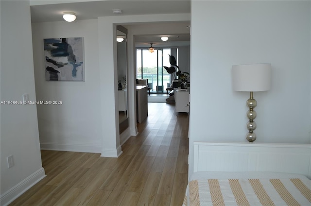 hall featuring light hardwood / wood-style flooring