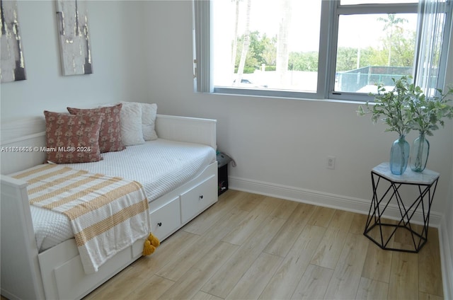 bedroom featuring light hardwood / wood-style flooring