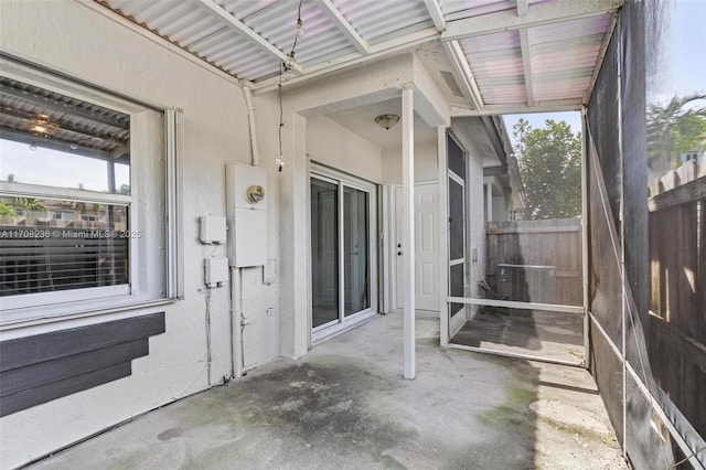 view of unfurnished sunroom