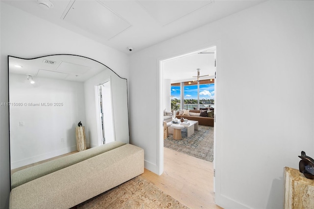 corridor featuring hardwood / wood-style floors