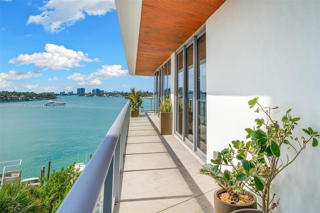 balcony with a water view