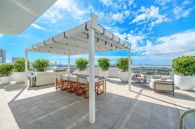 view of patio with an outdoor living space