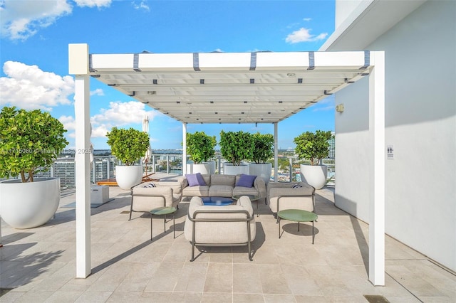 view of patio / terrace with an outdoor living space