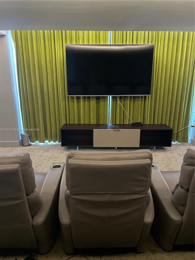 view of carpeted cinema room