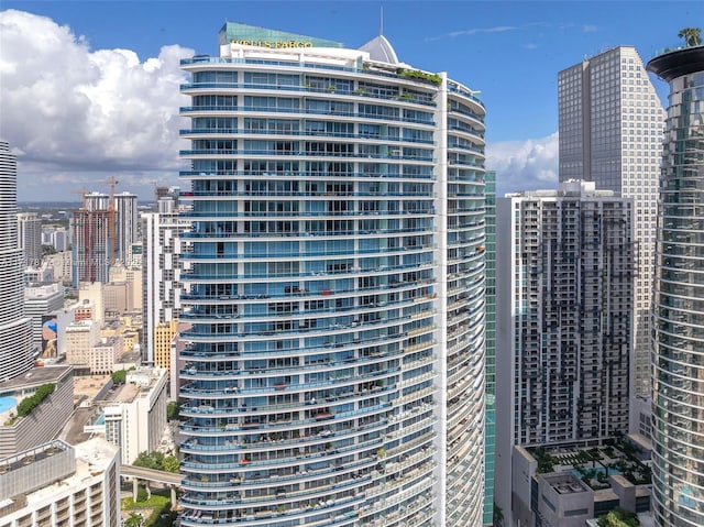 view of building exterior featuring a view of city