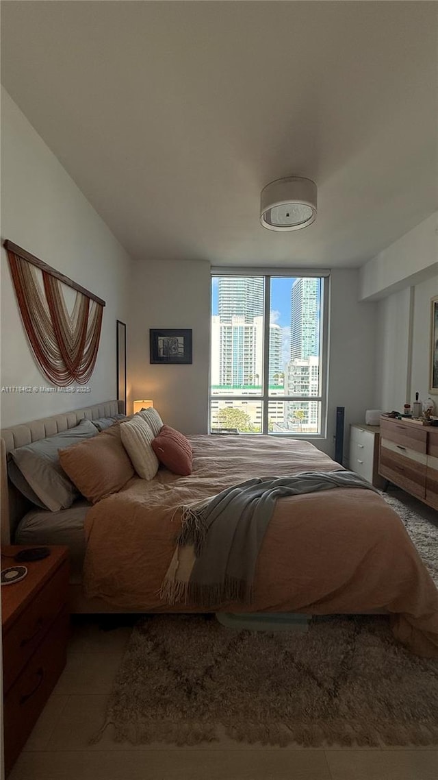 bedroom with tile patterned flooring