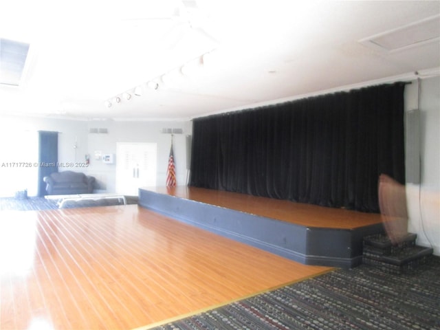 living room with wood-type flooring