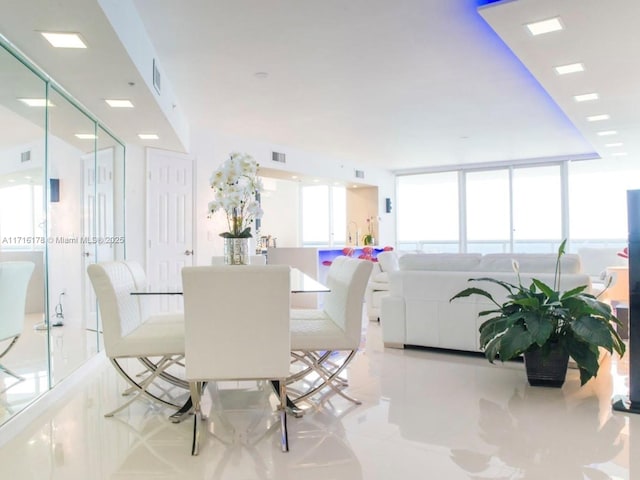 view of tiled dining area