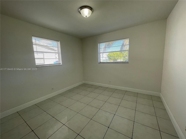 view of tiled spare room