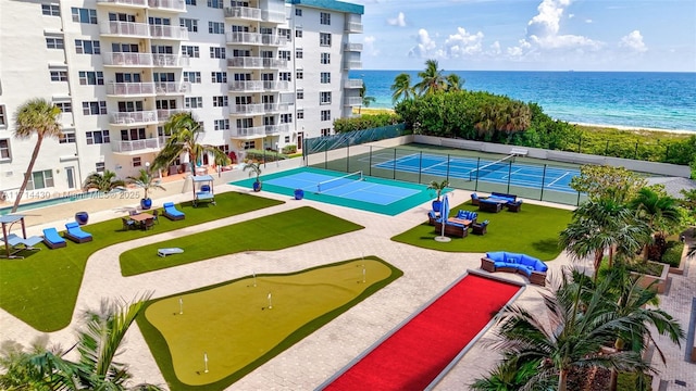 1800 S Ocean Blvd Unit 210, Lauderdale By The Sea, FL 33062 - surrounding community featuring a view of the beach, tennis court, and a water view