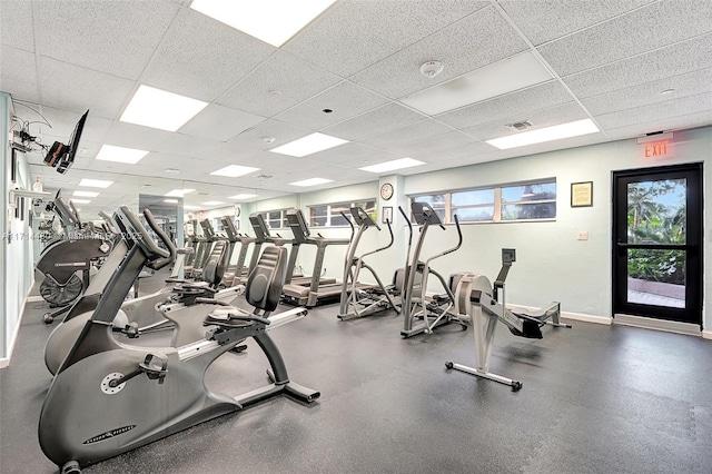 1800 S Ocean Blvd Unit 210, Lauderdale By The Sea, FL 33062 - exercise room featuring a drop ceiling
