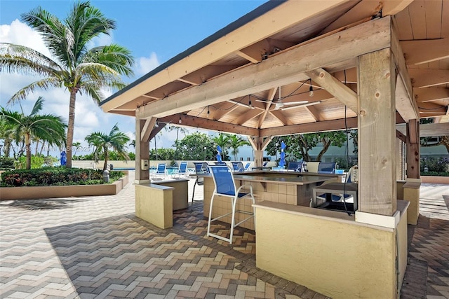 1800 S Ocean Blvd Unit 210, Lauderdale By The Sea, FL 33062 - view of patio / terrace with a gazebo
