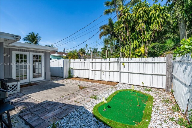 exterior space featuring french doors and a patio