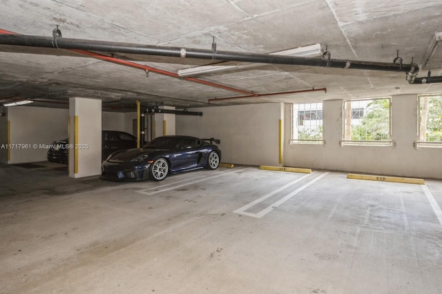 garage with a carport