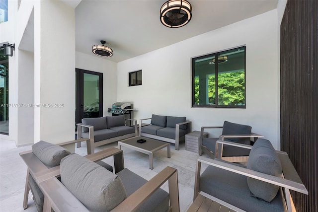 view of patio featuring an outdoor living space