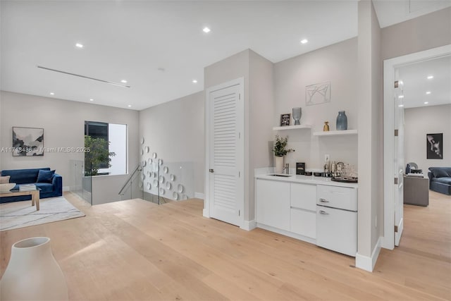 hallway featuring light wood-type flooring