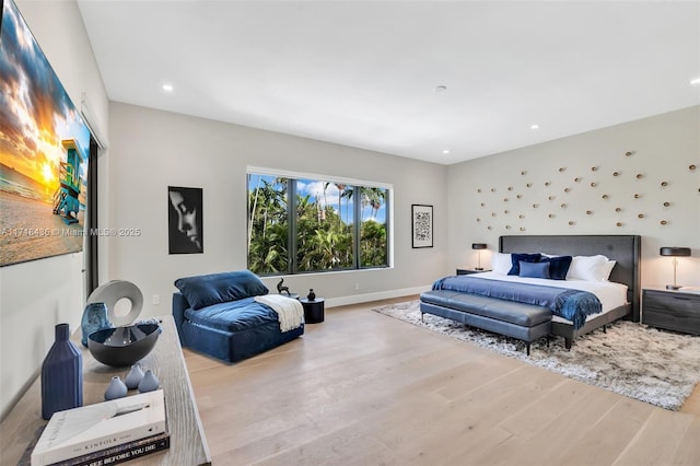 bedroom featuring light hardwood / wood-style flooring