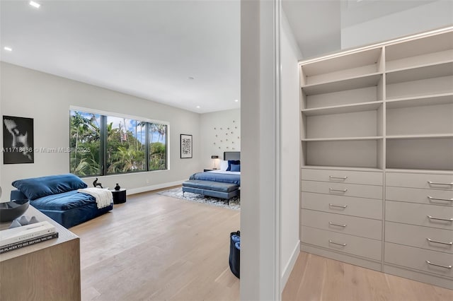 bedroom featuring light hardwood / wood-style flooring