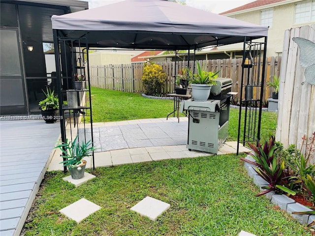 view of yard featuring a gazebo