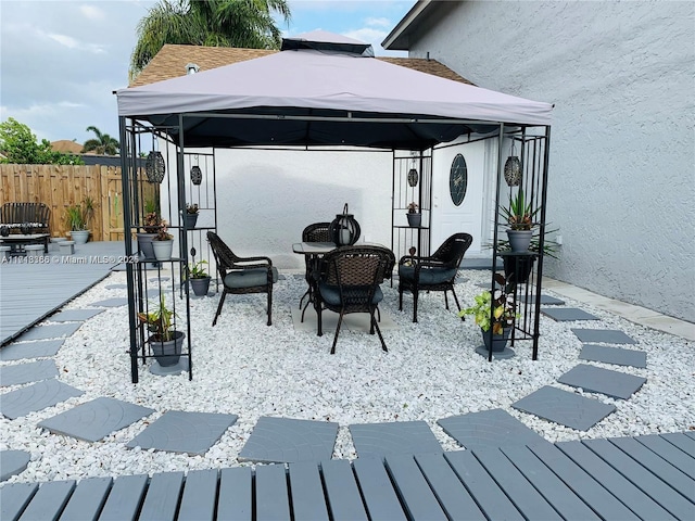 view of patio featuring a gazebo